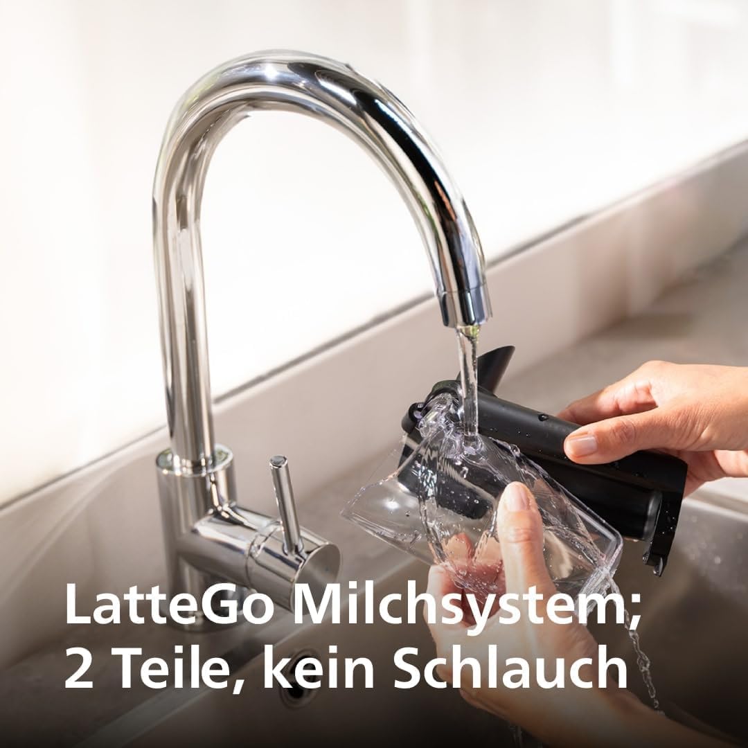 Philips Serie 5500 Kaffeevollautomat (EP5544/50) – LatteGo Milchsystem,20 heiße und kalte Kaffeespezialitäten,40% leiser mit SilentBrew,QuickStart,Schwarz/Grau