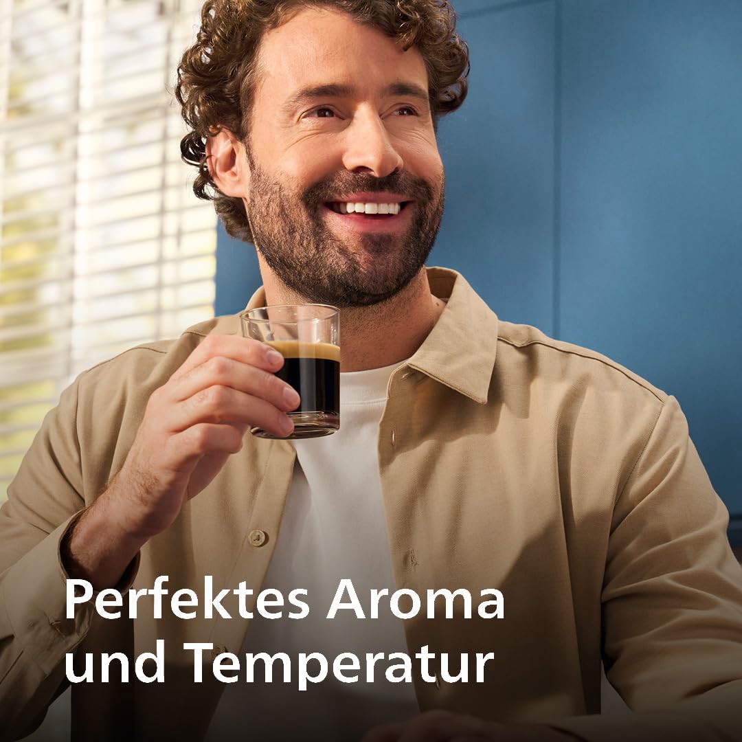 Philips Serie 5500 Kaffeevollautomat (EP5544/50) – LatteGo Milchsystem,20 heiße und kalte Kaffeespezialitäten,40% leiser mit SilentBrew,QuickStart,Schwarz/Grau