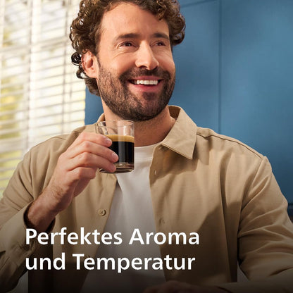 Philips Serie 5500 Kaffeevollautomat (EP5544/50) – LatteGo Milchsystem,20 heiße und kalte Kaffeespezialitäten,40% leiser mit SilentBrew,QuickStart,Schwarz/Grau