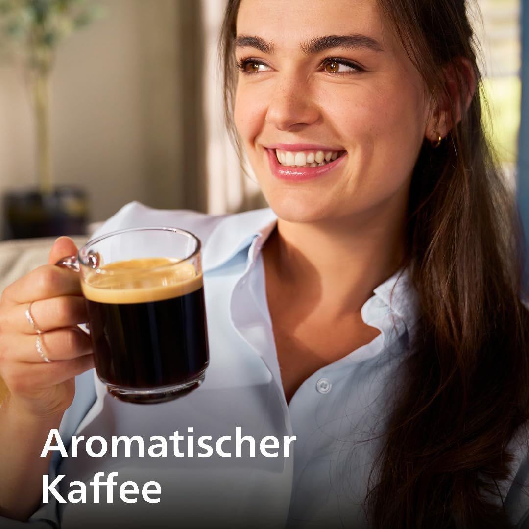 Philips Serie 5500 Kaffeevollautomat (EP5544/50) – LatteGo Milchsystem,20 heiße und kalte Kaffeespezialitäten,40% leiser mit SilentBrew,QuickStart,Schwarz/Grau