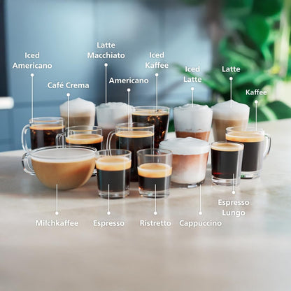 Philips Serie 5500 Kaffeevollautomat (EP5544/50) – LatteGo Milchsystem,20 heiße und kalte Kaffeespezialitäten,40% leiser mit SilentBrew,QuickStart,Schwarz/Grau